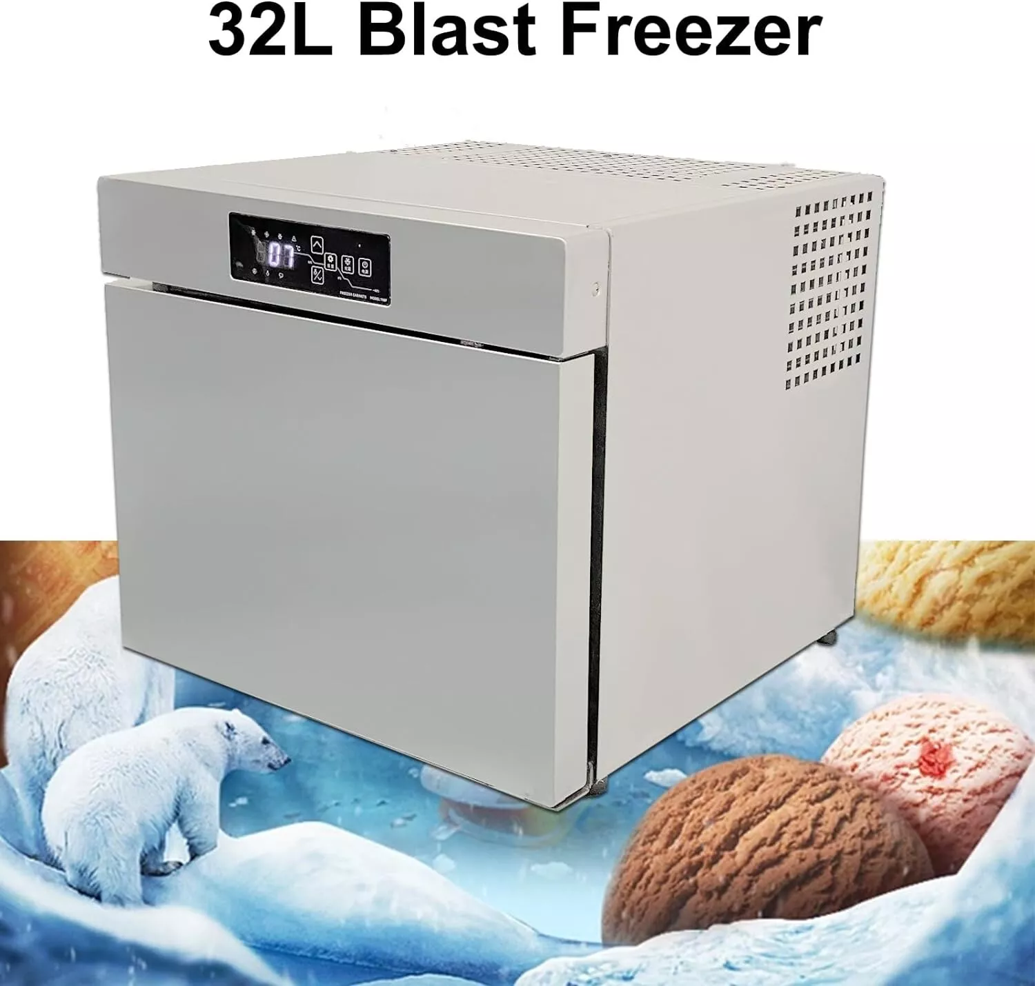 Wixkix 32L Blast Chiller Gelato Refrigerator Hard 